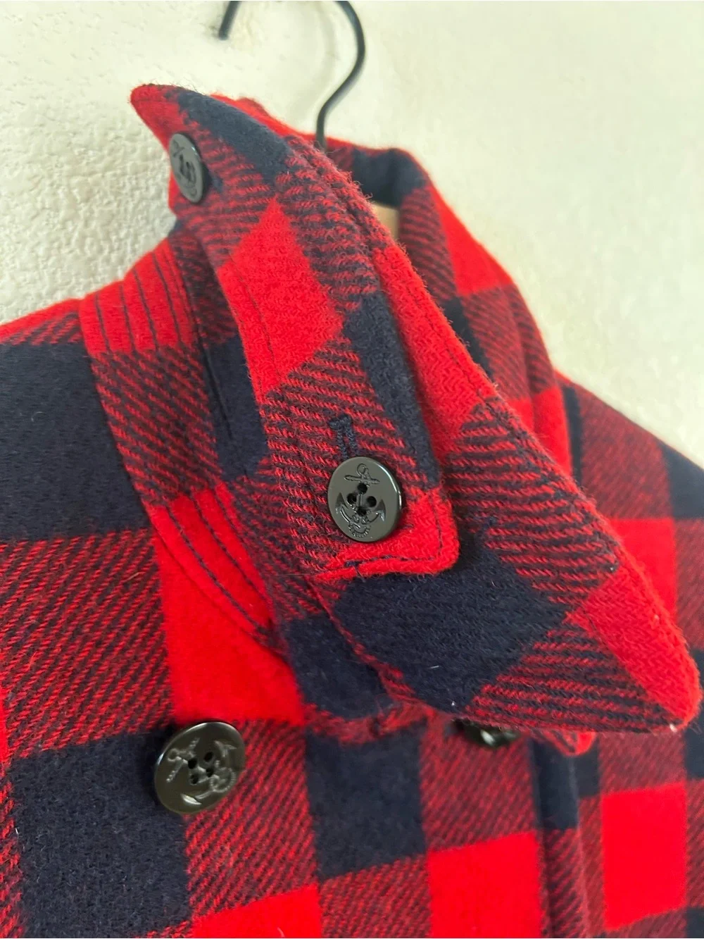 J. Crew Red and Black Buffalo Plaid Coat